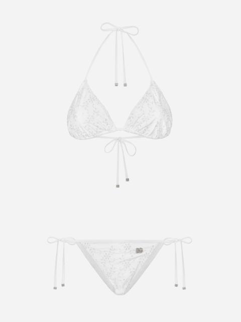 Broderie anglaise triangle bikini