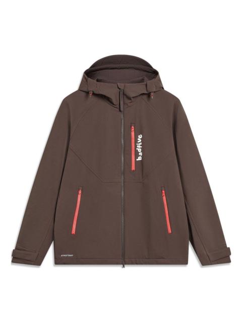 Li-Ning BadFive Graphic Hooded Windbreaker 'Brown' AFDT671-2