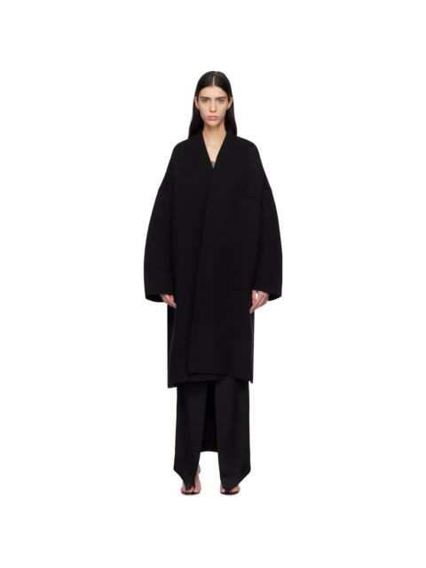 Black Sculptural Interlock Open Coat