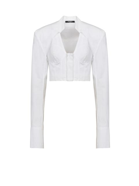 Cropped cotton shirt