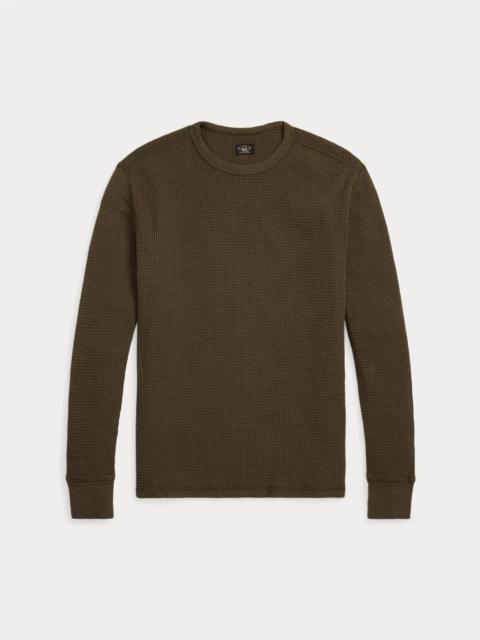 Garment-Dyed Waffle-Knit Crewneck