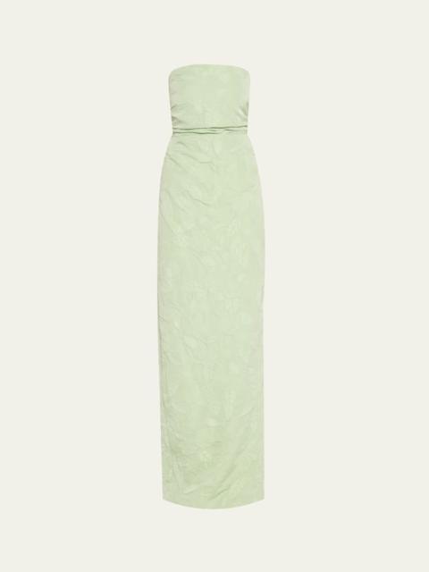 Strapless Embossed Column Gown