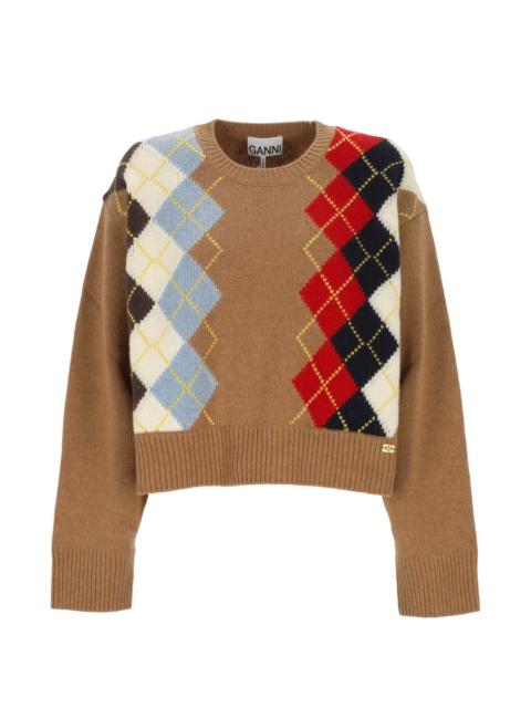 argyle-knit crew-neck sweater