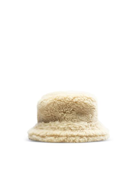 double-brim shearling bucket hat