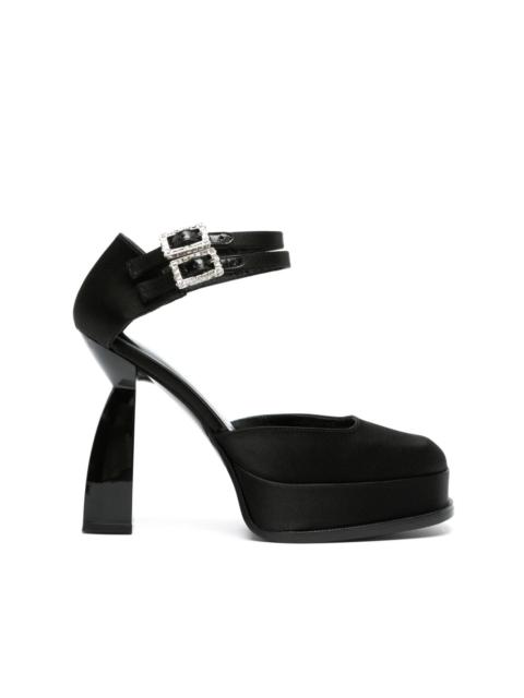 Angel Y 120mm satin pumps