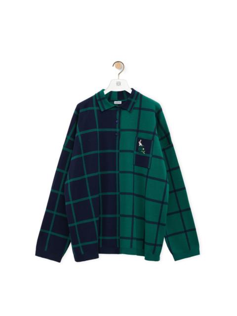 Polo sweater in wool and cashmere