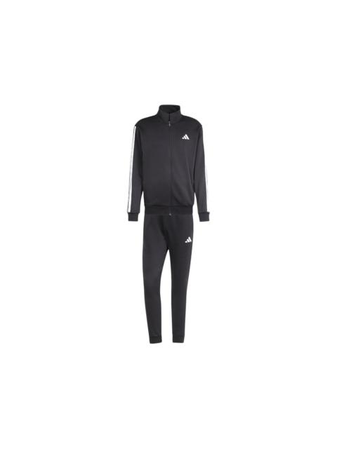 adidas 3-Stripes Fleece Tracksuit Black