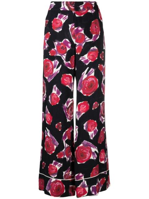 floral-print wide-leg trousers