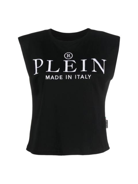 logo-print cotton tank top