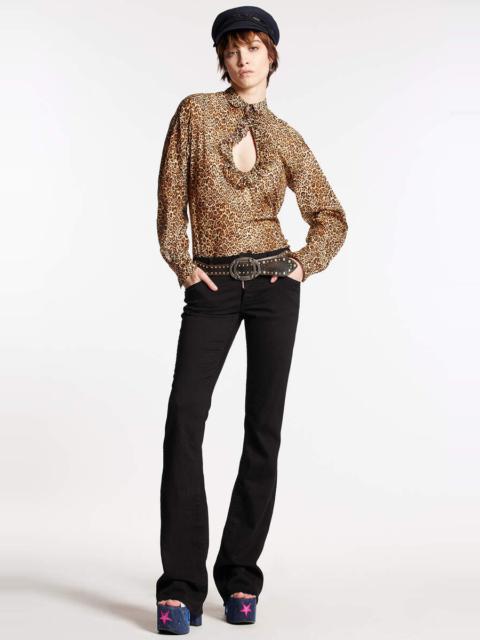 DYED MEDIUM WAIST FLARE TWIGGY JEANS