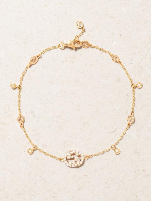 Interlocking G 18-karat rose gold diamond bracelet Gold