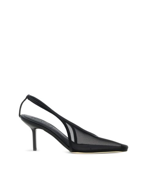 75mm Evelina mesh slingback pumps