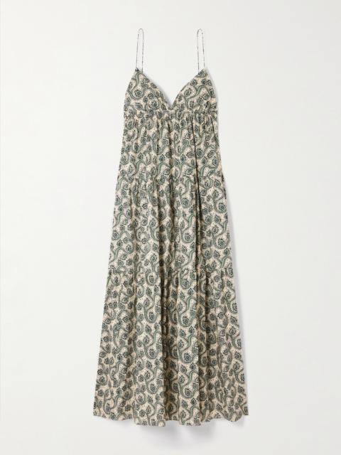 Printed Organic Cotton-poplin Midi Dress