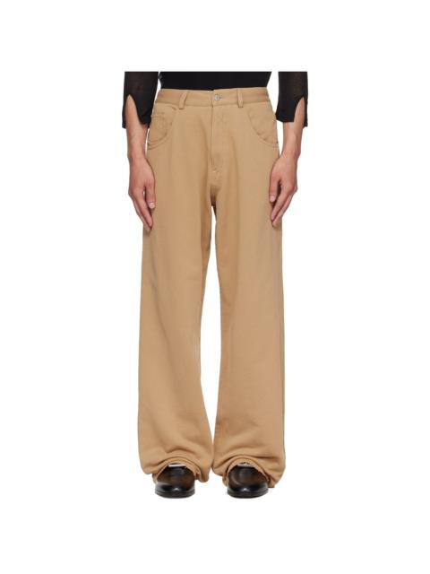 Tan Cotton Sweatpant Trousers