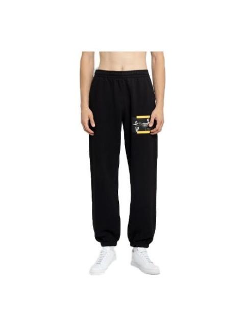 Off-White Caravaggio-Print Track Pants 'Black Yellow' OMCH029F21FLE0051084