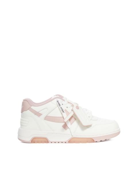 lace-up panelled leather sneakers