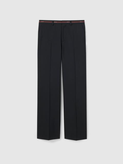 Wool pant with selvedge detail