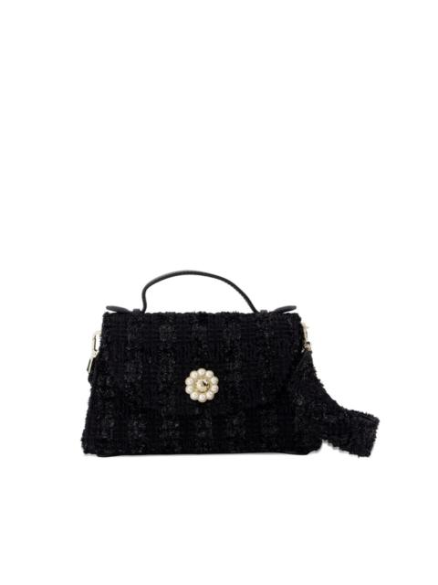 Valentine pearl-embellished tweed mini bag