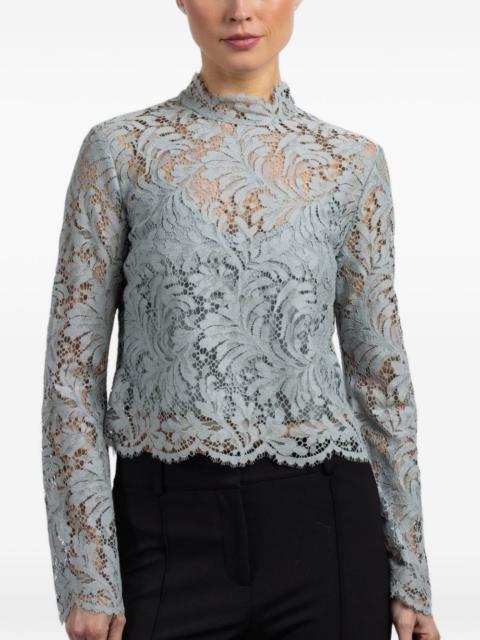 lace high-neck blouse