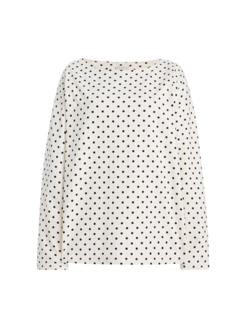 Exclusive Bea Polka-Dot Cotton Top black/white