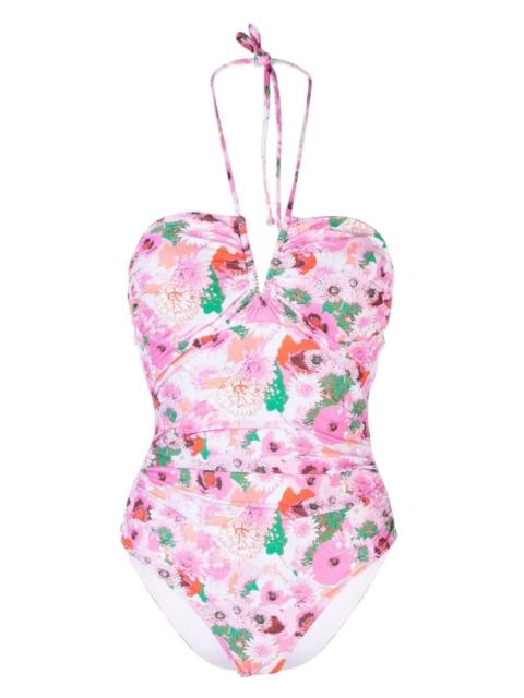floral-print swimsuit