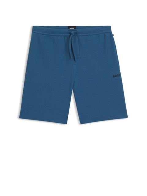 COTTON-BLEND PAJAMA SHORTS WITH EMBROIDERED LOGO