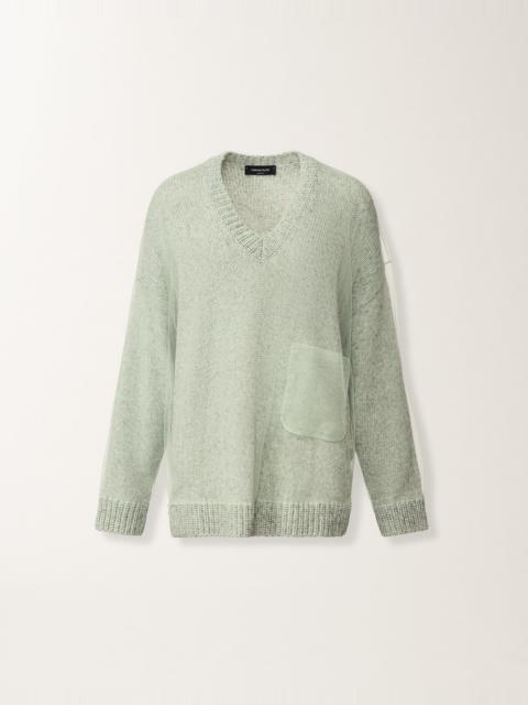 Mouliné yarn sweater in Ghirri green