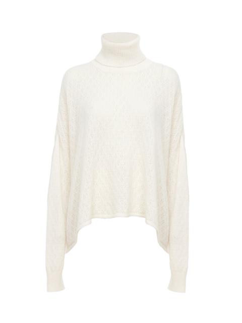 GENEROUS TURTLENECK SWEATER IN POINTELLE KNIT