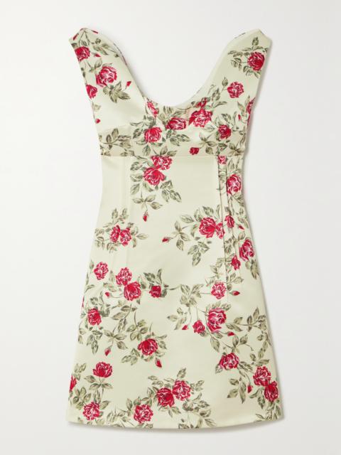 Zephyr Floral-print Duchesse-satin Mini Dress