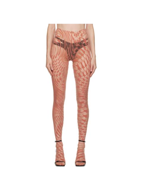 Pink Flocked Leggings