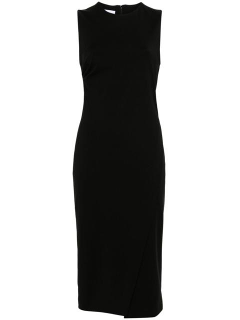drape-detail midi dress
