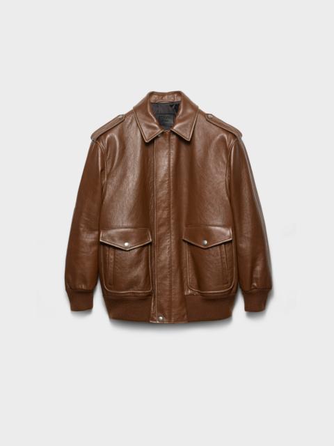 Nappa leather bomber jacket