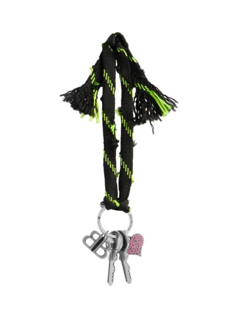 Women's Charm/keychain Shoelace Bb in Black/neon Yellow