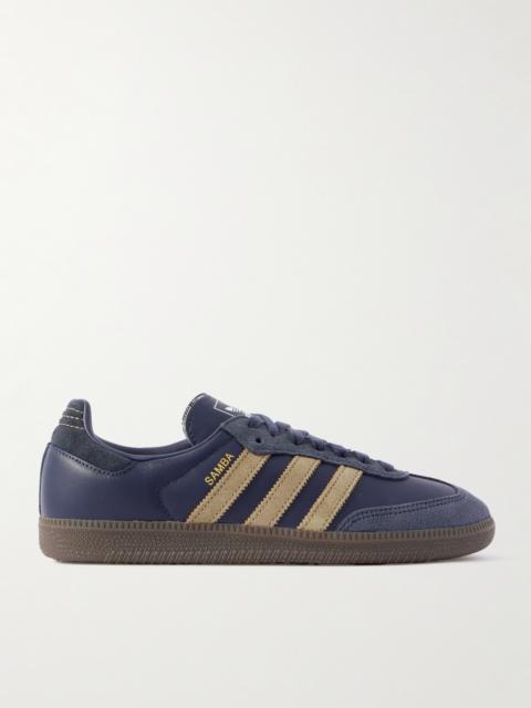 Samba Og Suede-trimmed Leather Sneakers