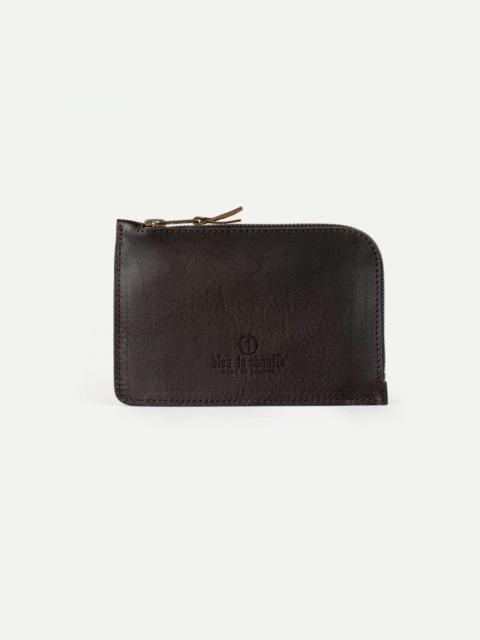 POGNON ZIPPERED PURSE  / L  -  DARK BROWN