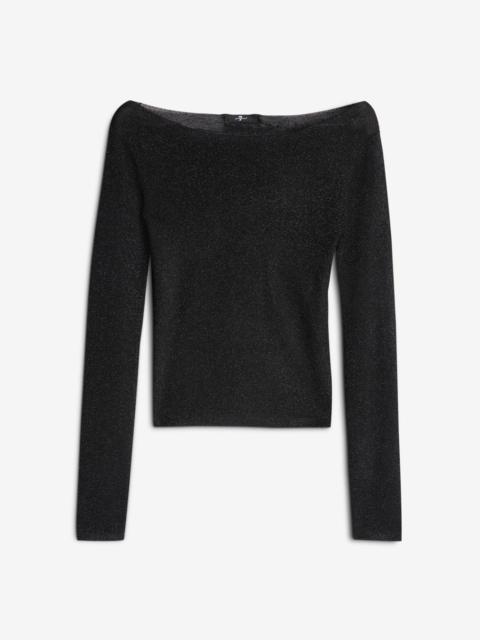 Boatneck Sweater in Black Lurex