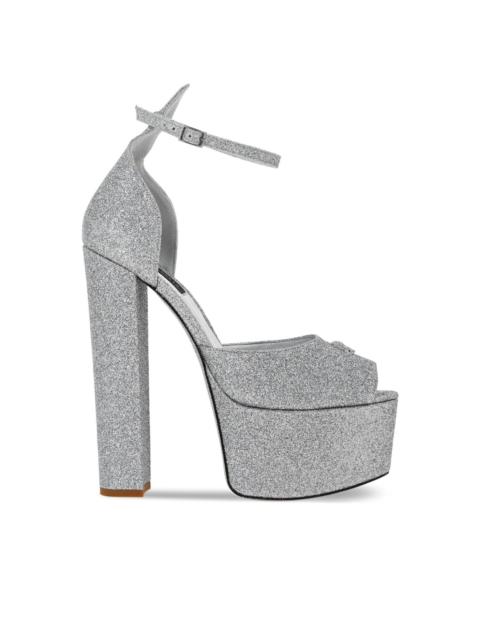 120mm glitter-detailing leather sandals