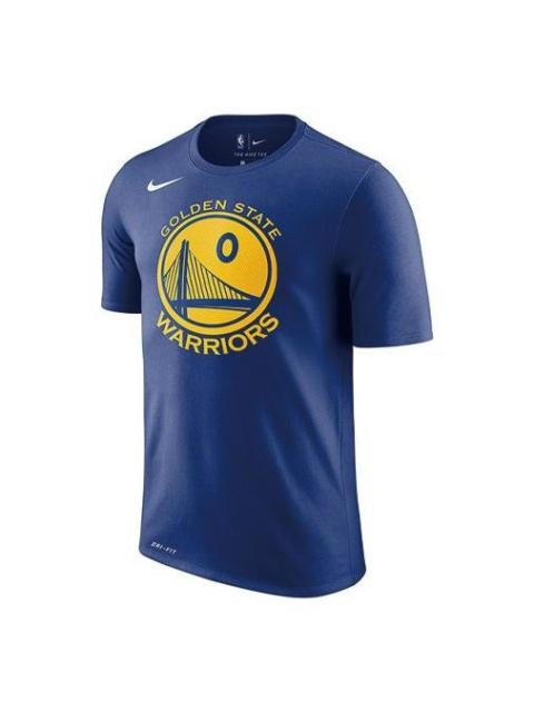 Nike NBA Warriors Athleisure Casual Sports Round Neck Quick Dry Short Sleeve Blue 870775-404