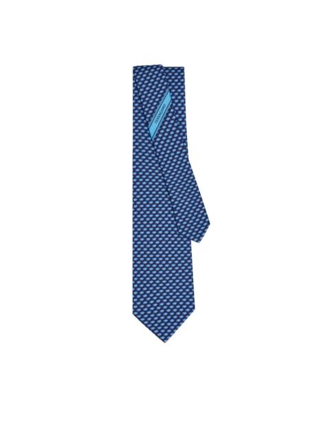 hat-print silk tie