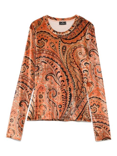paisley-print velvet top