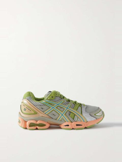UB3-S Gel-Nimbus 9 faux leather-trimmed mesh sneakers