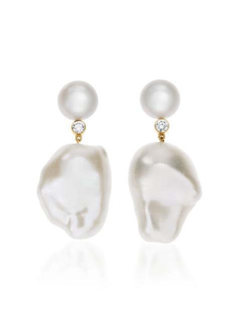 Venus Diamant 14K Gold, Pearl and Diamond Earrings white