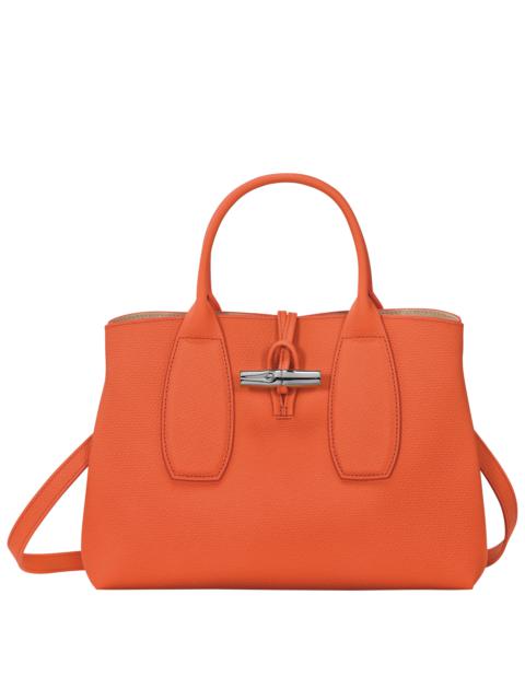 Longchamp Roseau M Handbag Orange - Leather | REVERSIBLE 