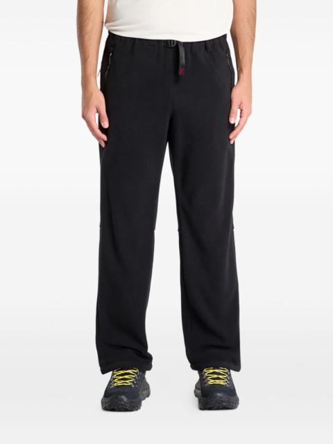 belted fleece-texture track pants