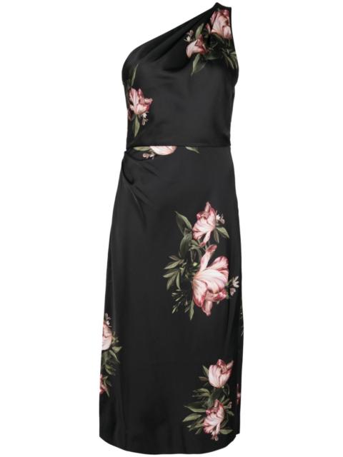 Carmen satin-finish midi dress