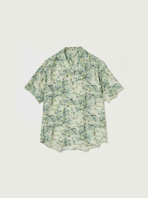 PRINTED AIRY SILK HALF-SLEEVED SHIRT