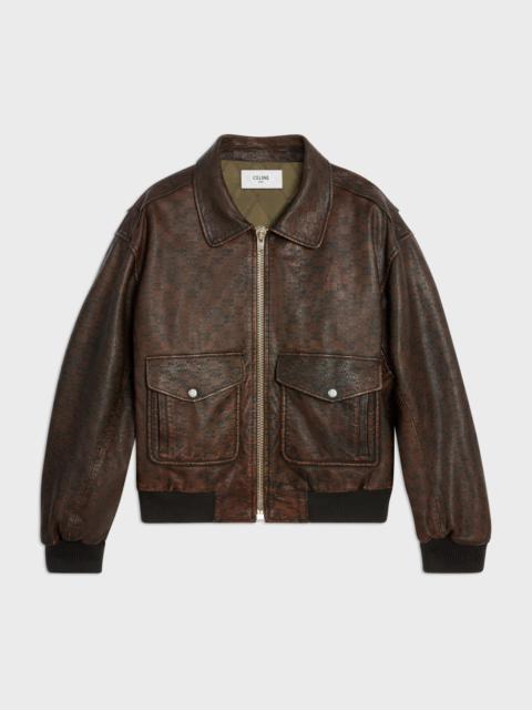 ジャケット BLOUSON JACKET IN PATENT LAMBSKIN LEATHER 2EL09842A.38NO CELINE aviator blouson jacket in embossed lambskin | REVERSIBLE