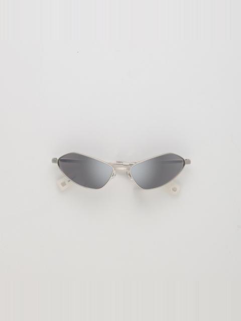Bambino Angular Sunglasses in Metal Silver