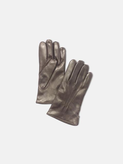 MADE-IN-ITALY CASHMERE-LINED BROWN NAPPA LEATHER GLOVES
