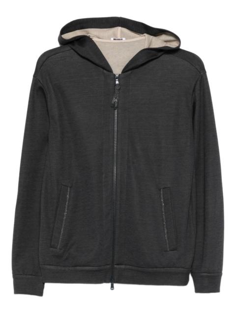 zip fastening cotton hoodie